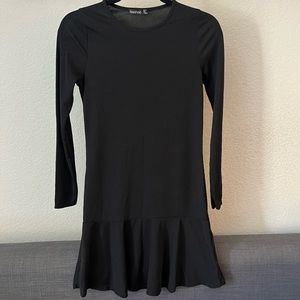 Boohoo ribbed “skater” dress